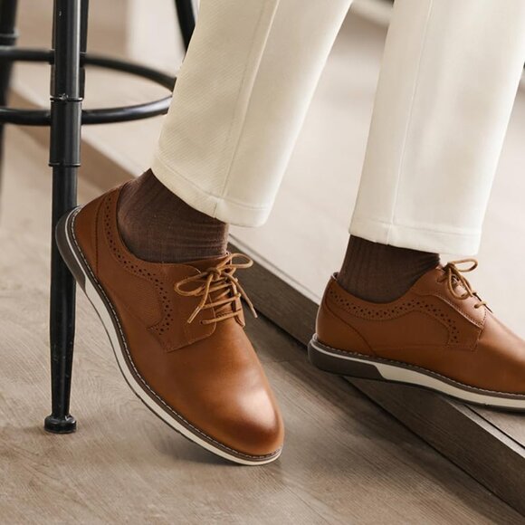 Bruno Marc Men's Brown Oxford Formal Business Dress Plain Lace UpToe Sneakers - Picture 6 of 9